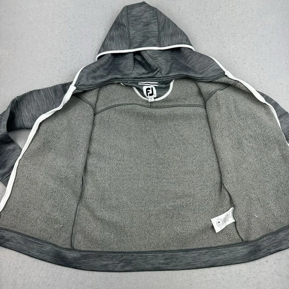 Footjoy Jacket Womens Small Gray Pullover Running Golf Full Zip Hooded‎ EUC